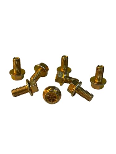 (100 Pieces) 3/8-16x3/4 Grade 8 Hex Flange Bolts Screws UNC Coarse Full Threads Zinc Yellow Trivalent