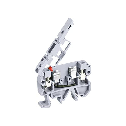 MECCANIXITY DIN Rail Mount Fuse Holder Terminal Blocks Grey ASK1/EN LD 220V Pack of 5
