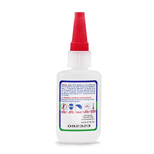FastCap 2P-10 JEL (RT-Rubber-toughened) Industrial Strength Heavy-Duty Super Glue -(CA Adhesive) -2.25oz/64g. Great for use on Vertical Surfaces. Shock Resistant. Activator Sold Separately (1-Bottle) - style: JEL RT