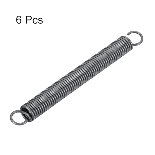 uxcell Extension Spring - 2.5mm Wire Dia, 18mm OD, 180mm Free Length Spring Steel Small Dual Hook Tension Spring, 6Pcs - size: 180mm