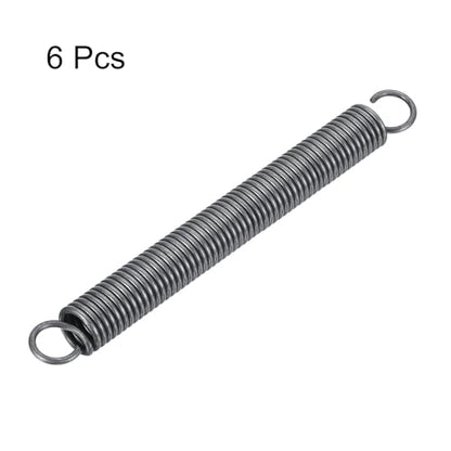 uxcell Extension Spring - 2.5mm Wire Dia, 18mm OD, 180mm Free Length Spring Steel Small Dual Hook Tension Spring, 6Pcs - size: 180mm