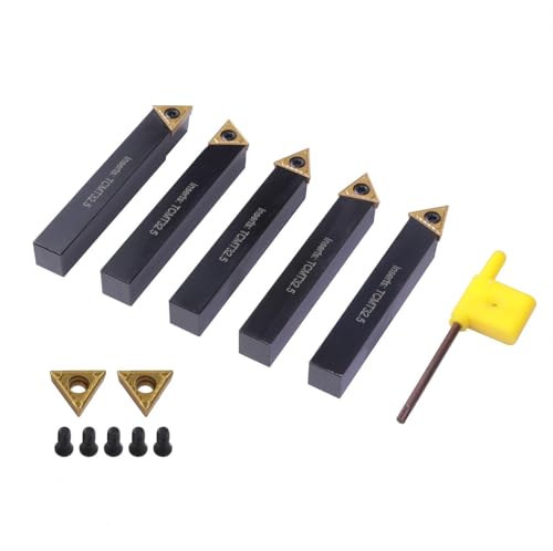 1/2" Carbide Turning Tool Set TCMT Inserts 5Pcs Metal Lathe - size: 1/2 in