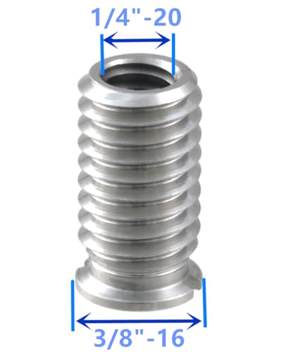 Stainless Steel 1/4"-20 Female to 3/8"-16 Male Convert Screw Adapter (6pcs, 18.5mm) - color: 6pcs, size: 18.5mm