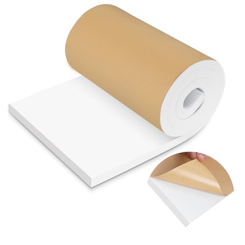 LSGCQ Sponge Neoprene Foam Padding Self Adhesive Foam Sheets, White - color: White, size: 12" Wide x 3/4" Thick x 118" Long