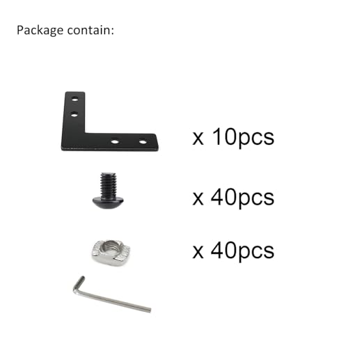 10 Set 2020 Aluminum Extrusion Profile Hardware V T Slot L Brackets - style: 10 sets L with M5