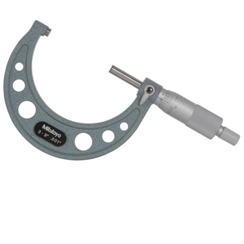 Mitutoyo 103-179 Outside Micrometer, Baked-enamel Finish, Ratchet Stop, 2-3" Range, 0.001" Graduation, +/-0.0001" Accuracy