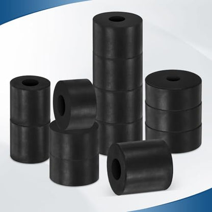 M METERXITY 20-Pack Rubber Spacer 0.31" ID 0.79" OD 0.79" Thick Neoprene Anti Vibration Pads Round Isolation Washers Bushings for Cars/Boats/Home/Machinery, Shock Noise Reduction Pads [Black] - size: 0.31" x 0.79" x 0.79"