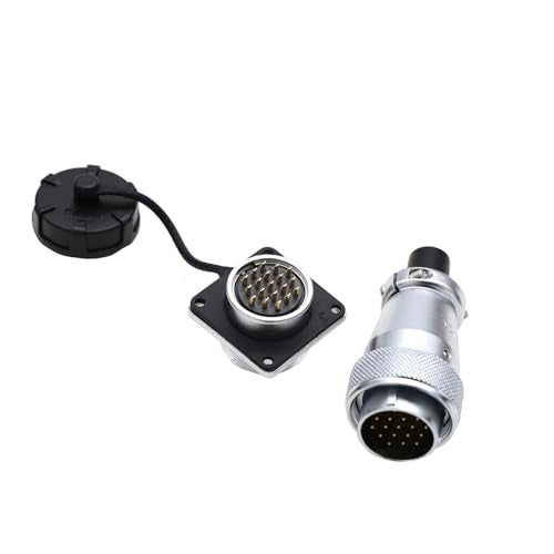Weipu WS24 19Pin Male Female Plug Socket Aviator Connector Industrial Connector Automotive Bulkhead Solder High Voltage Power Cable 18AWG Panel Mount - color: Male Plug and Female Socket, size: 19 Pin