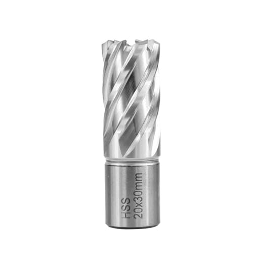Shank HSS Annular Drill Bit 12-42x30mm TiN Coated Hollow Drill Bit for Metal Cutting Weldon Shank Core Drill Bit (20x30mm) - size: 20x30mm