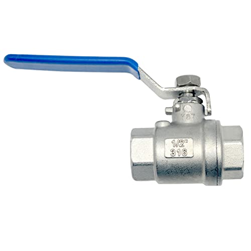 DAN SPEED 1/2" NPT Female 316 Stainless Steel Full Port Ball Valve Vinyl Handle WOG1000 (1/2 inch) - size: 1/2 inch 1 piece