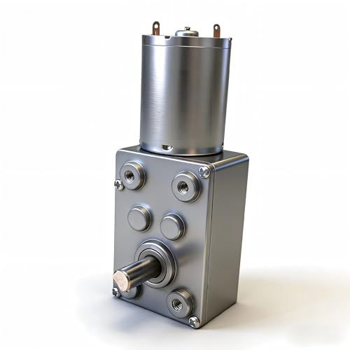 DC 12V 45RPM 1Kg.cm 6mm Single Shafts Self-Locking Reversible Worm Gear Motor with Cable, High Torque Speed Reduction Motor, Turbine Electric Gearbox Motor JSX180-370 - size: 12v 45rpm
