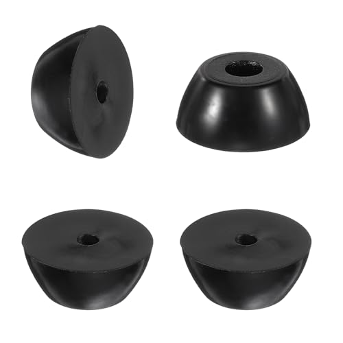 HARFINGTON 4Pcs Anti Vibration Rubber Feet 1.2"L x 0.8"W x 0.5"H 0.2"Dia Isolator Rubber Bumper Air Compressor Foot Pads for Generators Pressure Washers, Black