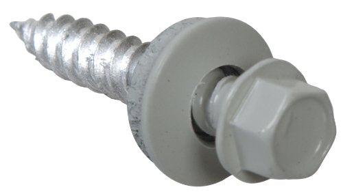 The Hillman Group 48280 10 X 1-Inch Hex Washer Head Self-Piercing Screw with Neoprene Washer and Gray Ceramic Coating, 500-Pack - size: #10 × 1 inches