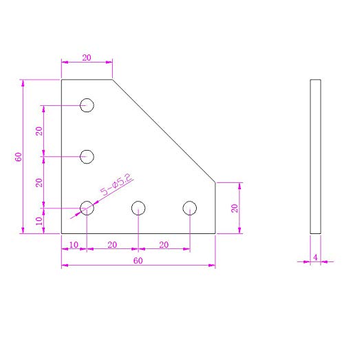 12PCS Corner Bracket Plate Outside Joining Plate for 2020 Series Aluminum Profile 3D Printer Frame (L-Black-2020) - style: L-Black-2020