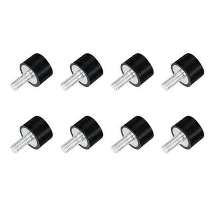 uxcell M5 Thread Rubber Mounts, Vibration Isolators, Cylindrical Shock Absorber with Studs 15 x 10mm 8pcs - size: M5x15x10mm
