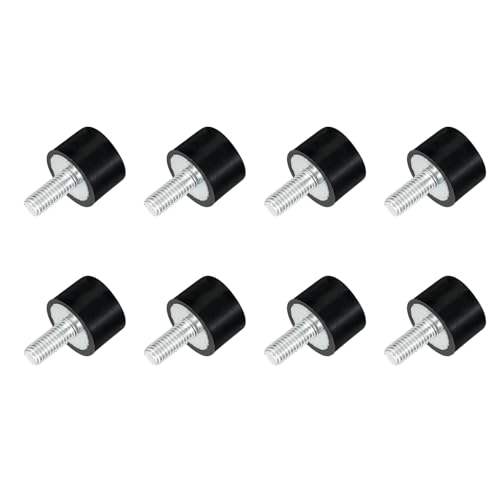 uxcell M5 Thread Rubber Mounts, Vibration Isolators, Cylindrical Shock Absorber with Studs 15 x 10mm 8pcs - size: M5x15x10mm
