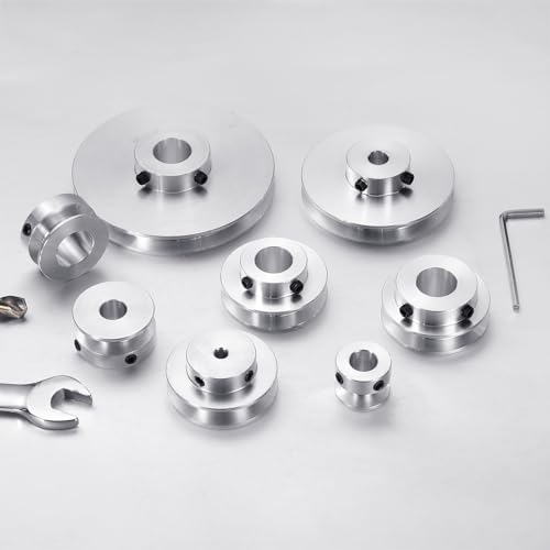 uxcell 1Pcs Single Groove Pulley, 15mm Fixed Bore 50mm Outer Diameter Aluminum Alloy Mechanical Belt Pulley with Hex Wrench for 6mm PU Round Belt - size: 15mm Bore, 50mm OD