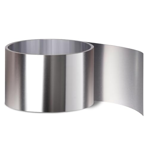 Vigorous 304 Stainless Steel Foil Roll, 4" x 10Ft Stainless Steel Sheet, Full Hard, 0.2mm Thick Stainless Steel Flashing for DIY, Arts & Crafts Project, Decoration, Protection, Kitchen and Bath - size: 4" x 10Ft
