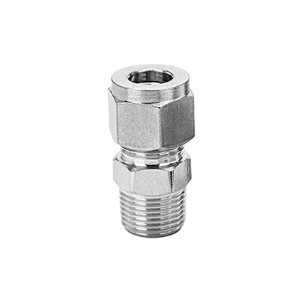 Stainless Steel Compression Adapter 1/4" Tube OD x M14*1.5 Male Coupler 2pc - size: ¼" OD x M14*1.5 Male
