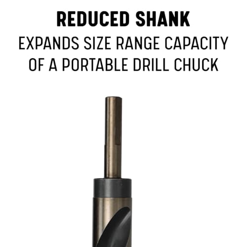 Drill America - KFDRSD1-1/8 1-1/8" Reduced Shank High Speed Steel Black & Gold KFD Drill Bit with 1/2" Shank, KFD Series - size: 1-1/8", style: 1/2" Shank