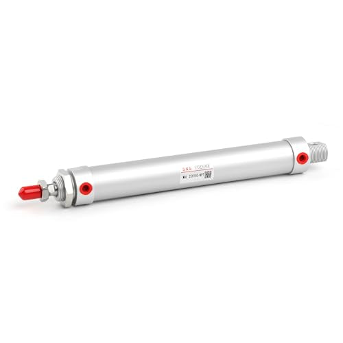 SNS Pneumatic 25mm Bore 150mm Stroke NPT1/8 Aluminum Alloy Mini Air Cylinder Double Action MAL25x150 - size: MAL25*150-NPT