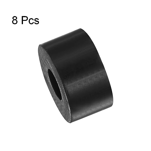 HARFINGTON 8pcs Rubber Spacer 1 Inch OD 0.4 Inch ID 0.6 Inch Thick Neoprene Round Anti Vibration Isolation Pads Isolator Rubber Washers Bushings for Home Cars Boat Accessories, Black - size: 10mm x 25mm x 15mm