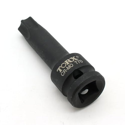 TEMO T70 3" Torx Star 6 Point Black Impact Bit Socket 1/2" Square Drive - size: T70