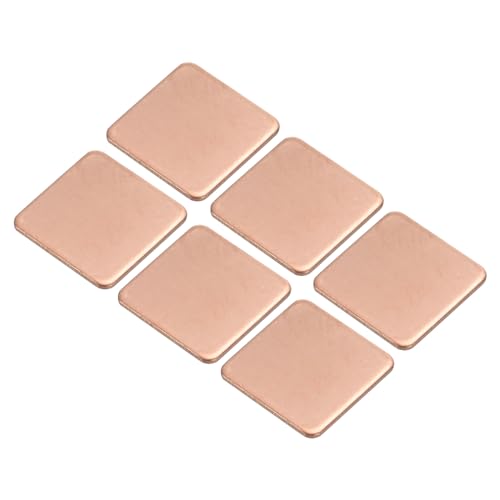 MECCANIXITY Heatsink Copper Pad Shim 15mm x 15mm x 1mm Thermal Conductive Heat Sink for Electronic Chip Cooling Pack of 6 - size: 15mm x 15mm x 1mm
