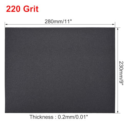 uxcell 220 Grits Sanding Sheets 9-inch x 11-inch Wet Dry Silicon Carbide Sandpaper for Wood Furniture Metal Polishing 5pcs - style: 220 Grit