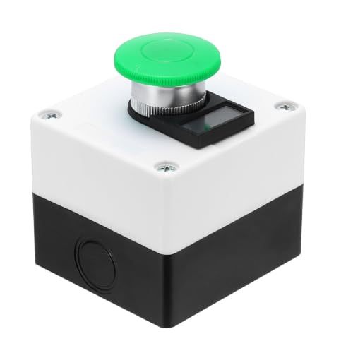 uxcell Mushroom Emergency Stop Switch Station Industrial, Green