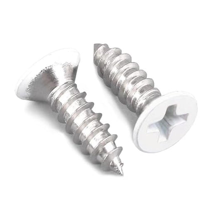 White Head Screws,100 PCS #8X1/2 Stainless Steel Phillips Flat Head Screws - color: White, size: #8x1/2"