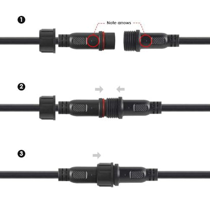 BTF-LIGHTING 3 Pin Electrical Connector 18AWG IP65 Male Female Connector 7.87in/20cm Extension Cable for Car,Truck,Boat,Indoor/Outdoor LED Strip Lights/String 22mm Nut Big Size 5 Pairs - size: 3 PIN Big Size