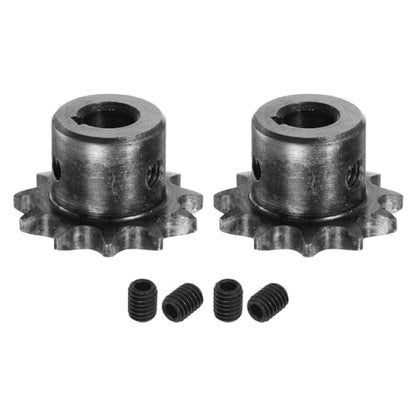 uxcell 2pcs ISO/DIN 06B-1 Roller Chain Sprocket B Type 10mm Bore, 3/8" Pitch, A3-Steel Single Strand Roller Sprocket Hardened 11 Tooth