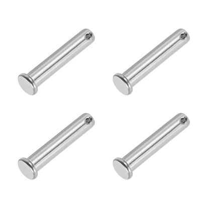 PATIKIL 10 x 50 mm Single Hole Clevis Pins, 4 Pcs 304 Stainless Steel Flat Head Pin for Hitch Pin Lock Link Hinge Systems, Silver - size: 10 x 50 mm