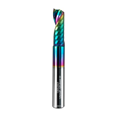Tools Solid Carbide CNC Spiral Single Flute End Mill - for Acrylic Plate Aluminum, Wood, Plastic, Brass, Copper Cutting - 1/2 Diameter 1/2" Shank 3" Length,1 Flute (1/2-3" 1PCS) - size: 1/2-3" 1PC