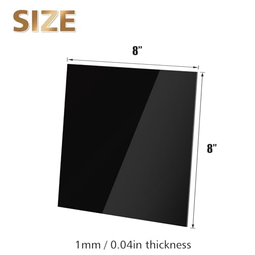 Egofine 8" x 8" Black Plexiglass Sheets 12 Pack 0.04 Inch Cast Acrylic Sheet Thick for DIY Craft Projects, Painting, Photography, Sign, Display Stand, Home Decor, Easy to Cut - color: Black, size: 8x8"