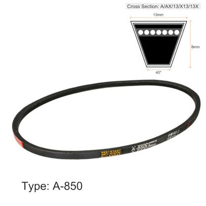 uxcell A850 V-Belts 850mm Inner Girth 13mm Top Width 8mm Thickness A-Section Rubber Drive Industrial Transmission Belt - size: 850mm