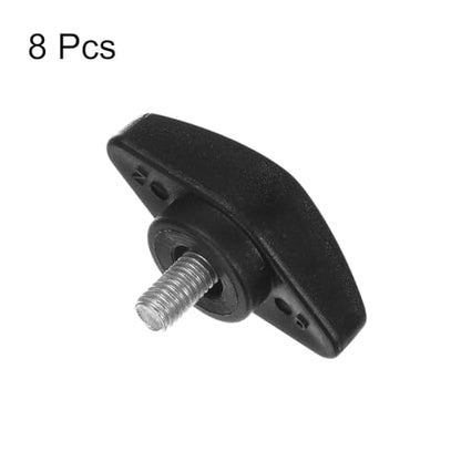 HARFINGTON 8pcs Tee Wing Knobs M5 x 8mm Metric Male Threaded Stud T Head Plastic Knob Handles Thumb Screws Hand Clamping Tightening Knob Grip Thumbscrew, Black - size: M5 x 8mm x 36mm