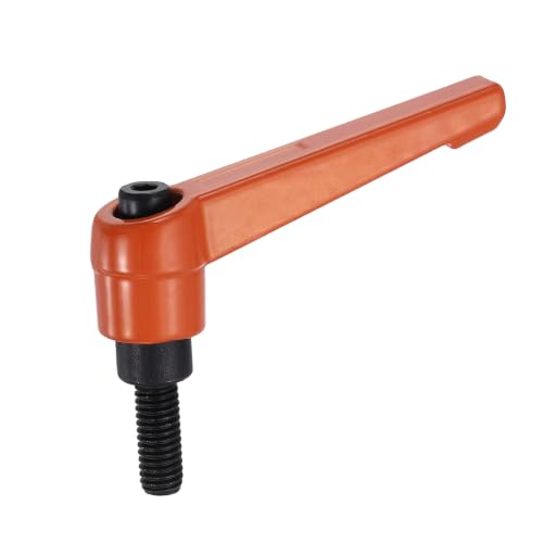 uxcell Clamping Lever Handles for Lathe, M6x16mm Male Thread Orange - size: M6x16mm