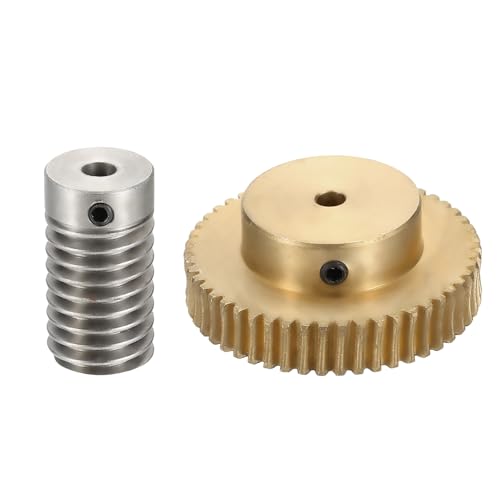 uxcell Worm Gear Set 50T 1:50 Reduction Rate1045 Steel Rod 5mm Bore - size: Gear-4mm, Rod-5mm Bore, style: 0.8M-50T