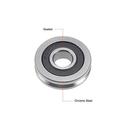 uxcell V6000-2RS V-Groove Ball Bearing 10x30x8mm Sealed Guide Pulley Wheel Bearings