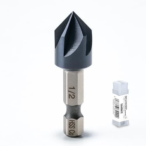 toolant 1/2" Noir-Ti Cobalt Countersink Drill Bit(Pro), Titanium Aluminum Nitride Coated with Quick Change Hex Shank - size: 1/2 in