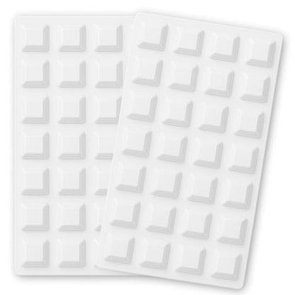 White Large Trapezoid Bumper Feet (56 Pack) Self Stick Bumper Pads - Adhesive Tall Square Bumpers for Electronics, Speakers, Laptop, Appliances, Furniture, Computers - color: White, size: 56pc Large