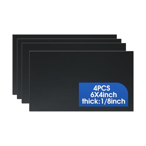 4 Pack Black ABS Plastic Sheet, 6" x 4" x 1/8" Thick Hard Thermoplastic Sheet, Moldable Plastic Panel for Crafts, Car Interiors, Home Decor, DIY Projects - color: Black, size: 6"x4"x1/8"