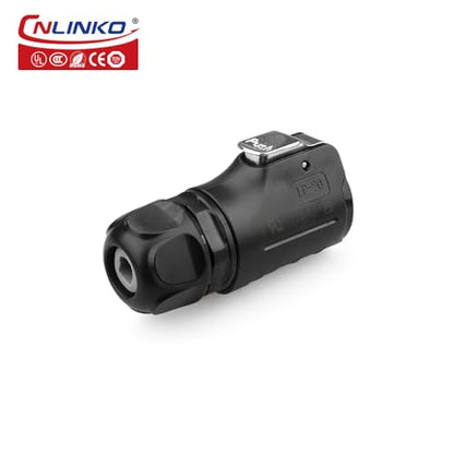 CNLINKO LP20 5 Pin Waterproof Connectors,IP68 Circular Connectors Fast Locking Plug,2-12 Pin Power Connector M20 Male Female Plug,LED Outdoor Lighting Connectors(5 Pin) - size: 5 PIN, style: Black/Single-Hole Socket