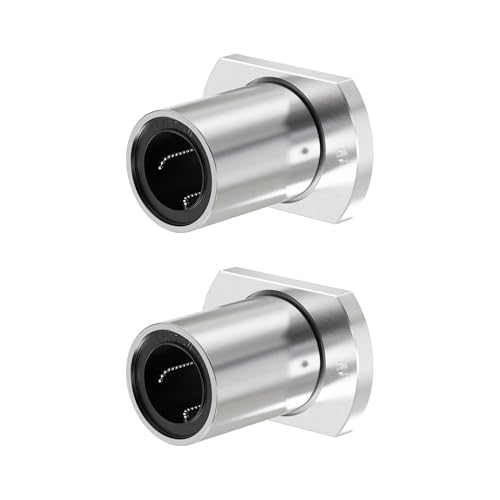 2PCS LMH10UU Two Side Cut Flange Linear Ball Bearings, 10mm Bore Dia, 19mm OD，29mm Length with Double Side Rubber Seal for CNC,3D Printer - size: LMH10UU Size 10x19x29mm