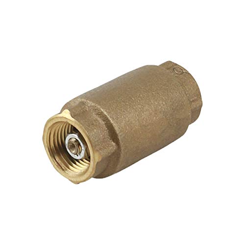 Midline Valve 372U322 Inline Spring Loaded Check Valve, Backflow Prevention, 1 in. FIP Connections, Cast Brass, 1 - size: 1 in., style: Single Pack
