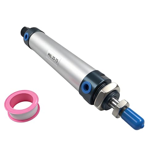CG WEITENG Pneumatic Mini Pneumatic Cylinder MAL Single Rod Aluminum Double Acting Pneumatic Cylinder 25mm Bore 75mm Stroke(MAL25x75) - color: MAL-25 mm, size: 75 mm