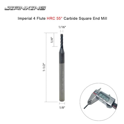 1/16" Carbide Square End Mill, 4 Flute, AlTiN Coating, 4 Pcs - size: 1/16" (4 Pcs), style: For Alloy Steels
