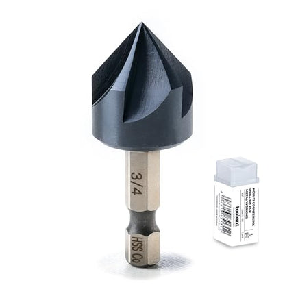 toolant 3/4" Noir-Ti Cobalt Countersink Drill Bit(Pro), Titanium Aluminum Nitride Coated with Quick Change Hex Shank - size: 3/4 in